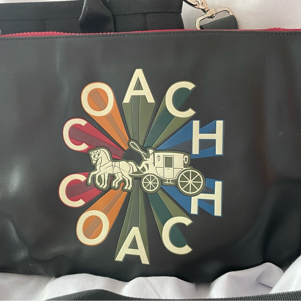 Coach Black Cosmetic Bag with Colorful Logo